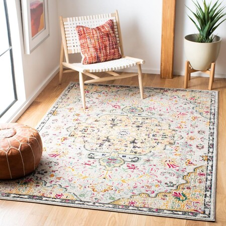 Safavieh Madison Power Loomed Square Area RugGrey & Gold 3 x 3 ft. MAD447G-3SQ